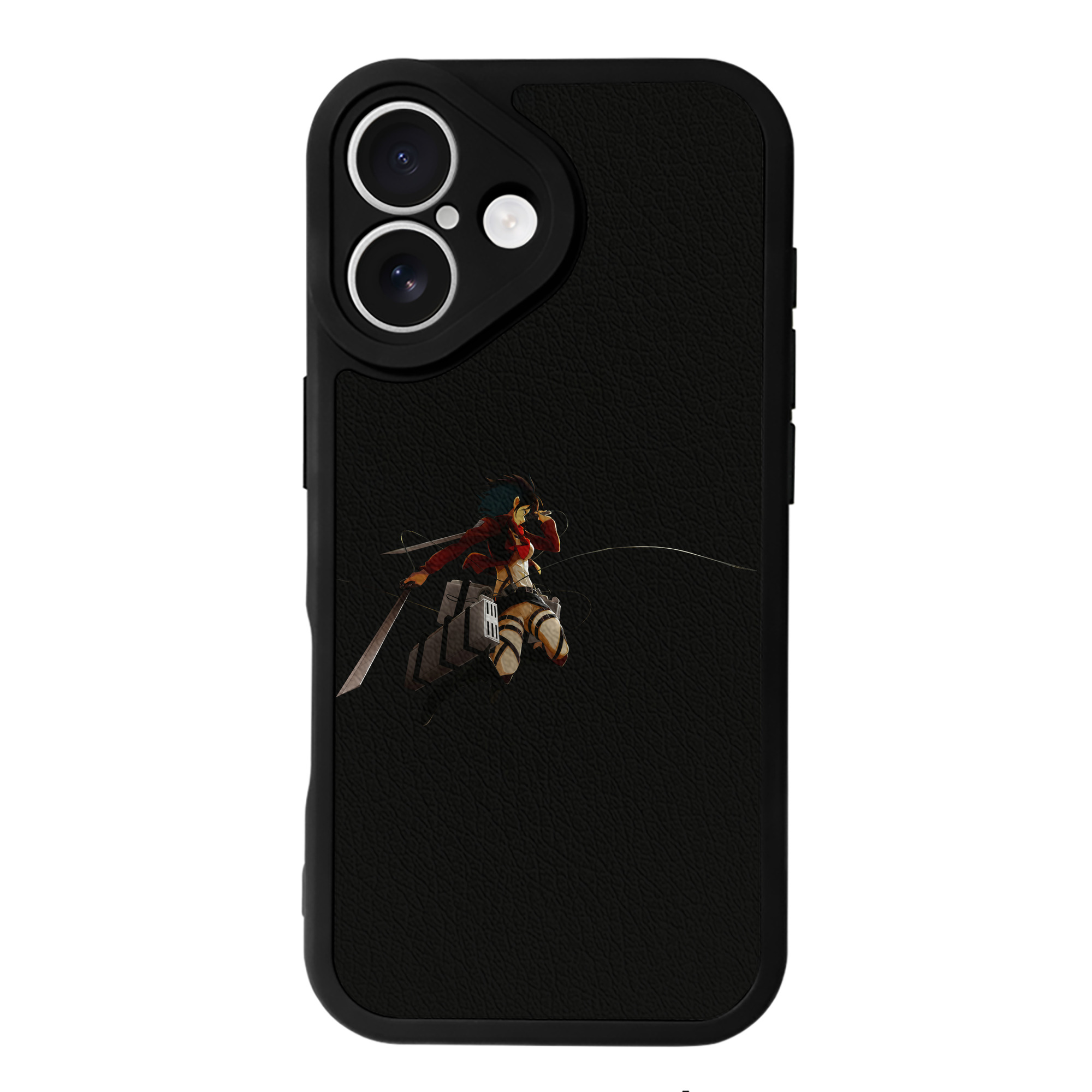 （画像用） 進撃の巨人 ミカサ·アッカーマン Attack on Titan Mikasa Ackerman 【iPhone 16シリーズ対応】シリコンスマホケース（レザー調） 材質：シリコン